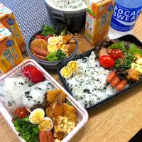 Snapdishの料理写真:野球⚾️ソフト 3兄弟お弁当

週末お弁当3つ！それぞれ時間帯が違うのでずーとキッチンにいる感じ🤪
今日もお天気それぞれ頑張れ👍|トッシーさん