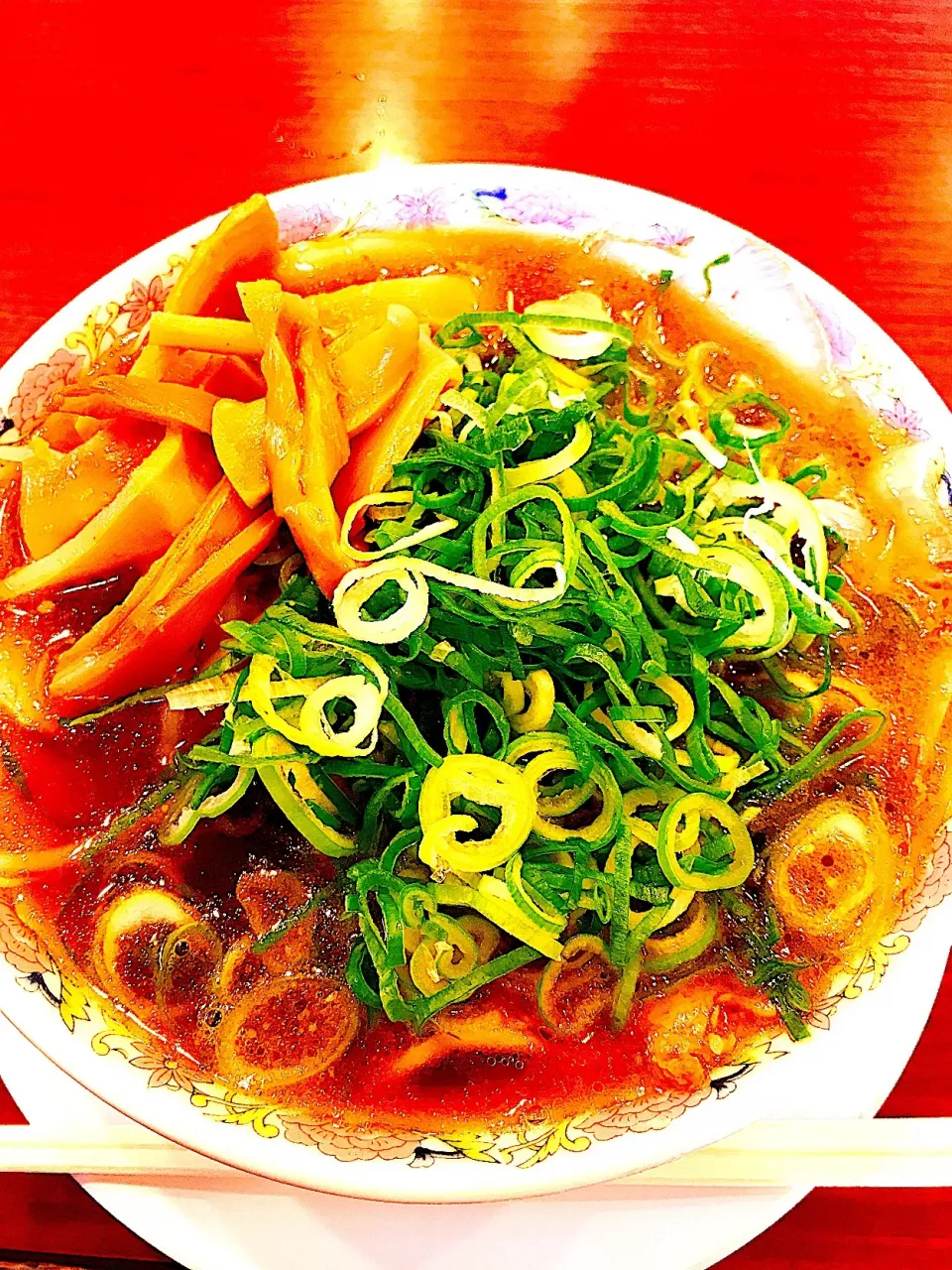 Snapdishの料理写真:メンマラーメン麺硬いめネギ多いめ|yさん