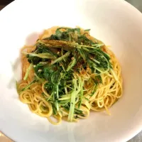 Snapdishの料理写真:#水菜にんにくバター醤油パスタ 🍝|manamiさん