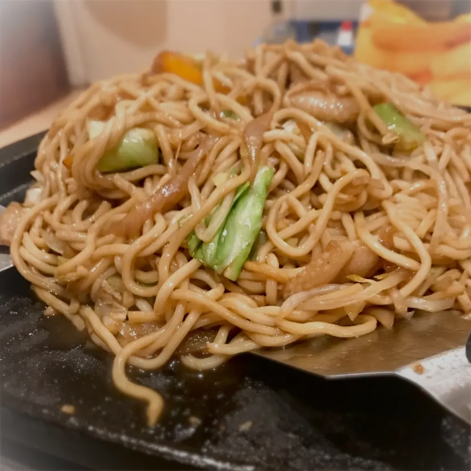 シュトママさんからの桜エビと粉ソース、揚げ玉で鉄板焼きそば頂きました❣️|YOさん