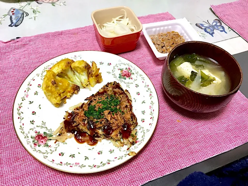 お好み焼き風ハンバーグのご飯|みよさん