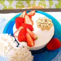 娘9ヶ月♡デコポンと苺のムースケーキ🎂