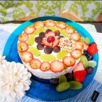 娘10ヶ月♡2歳児仕様☆大盛りフルーツのレイヤードムース🎂