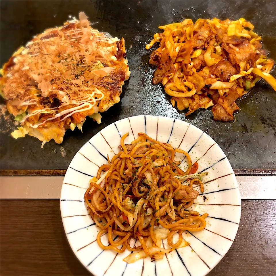 豚玉お好み焼きと焼きそば
豚キムチ炒め|Noriyuki Saitoさん