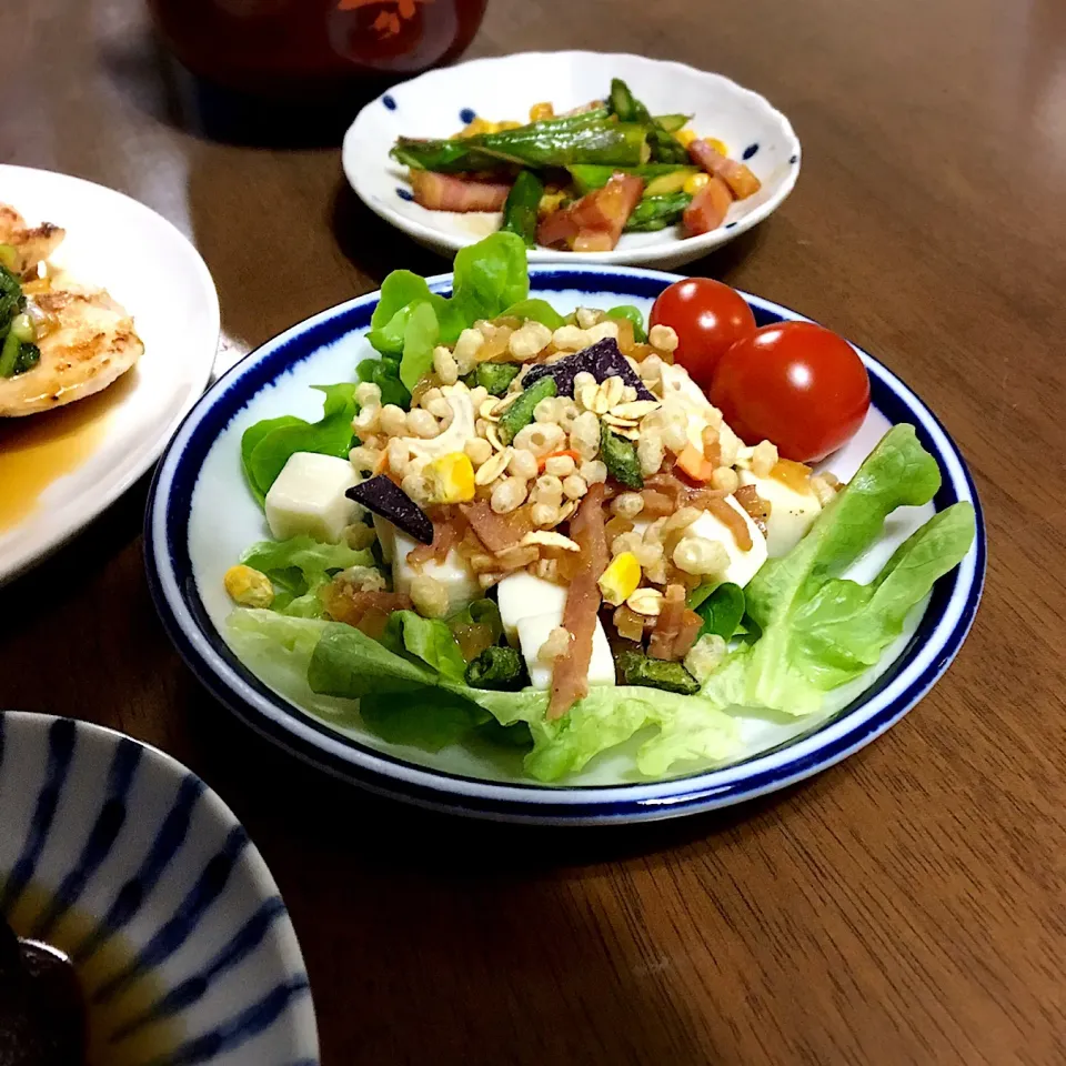 ライスグラノーラ 和風だし味で豆腐サラダ🥗|あっつさん