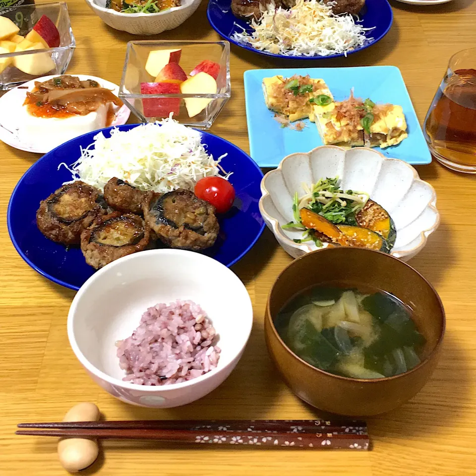 ナスのはさみ焼きで夜ご飯|りりさん