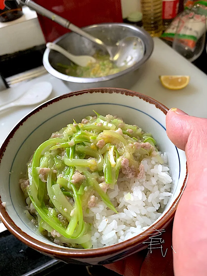 瓜と豚挽肉の小どんぶり。2019.4.。|FU-TEN 古原貴大さん