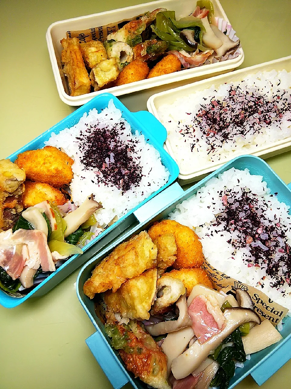 Snapdishの料理写真:4/16 家族弁当|けろよんさん