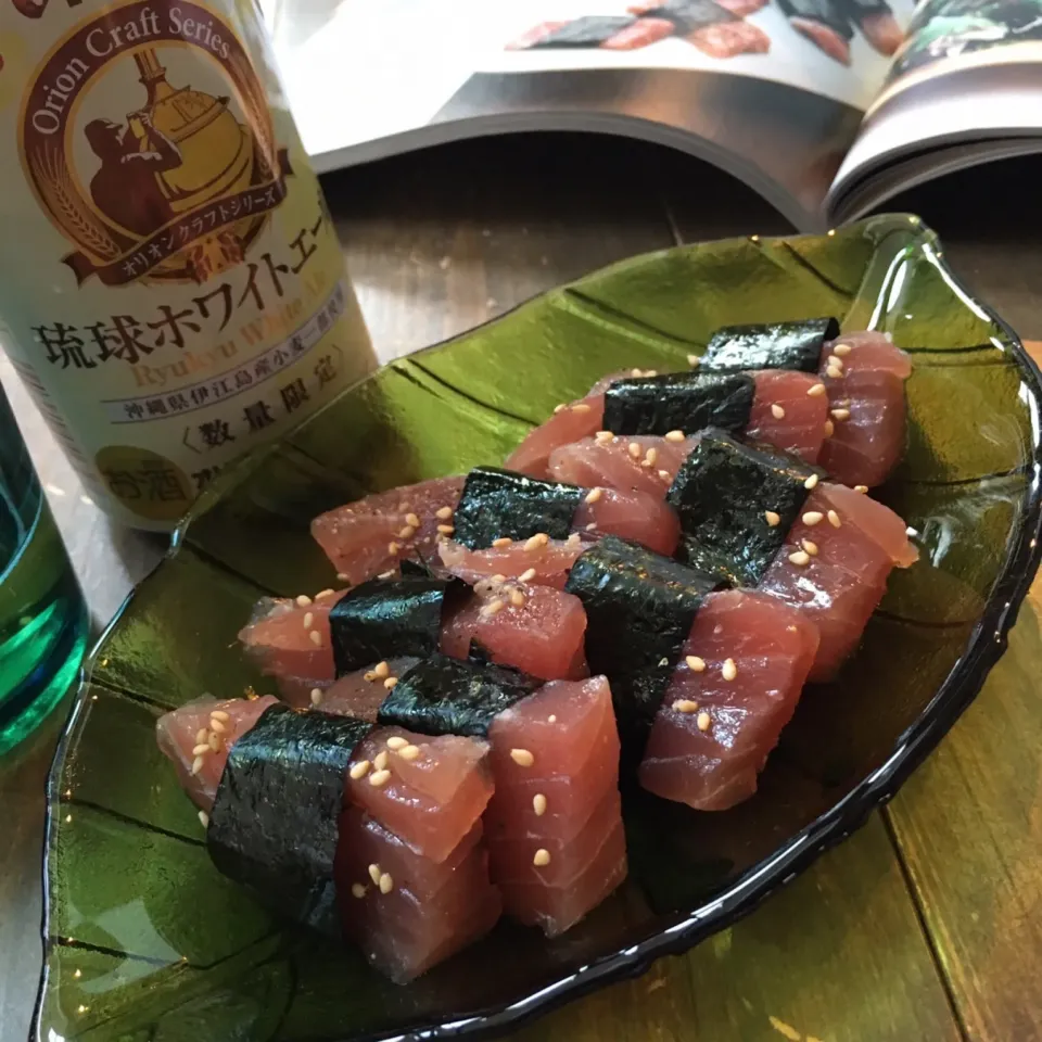 まぐろの韓国海苔風味🇰🇷とオリオン琉球ホワイトエール🍺|七海さん