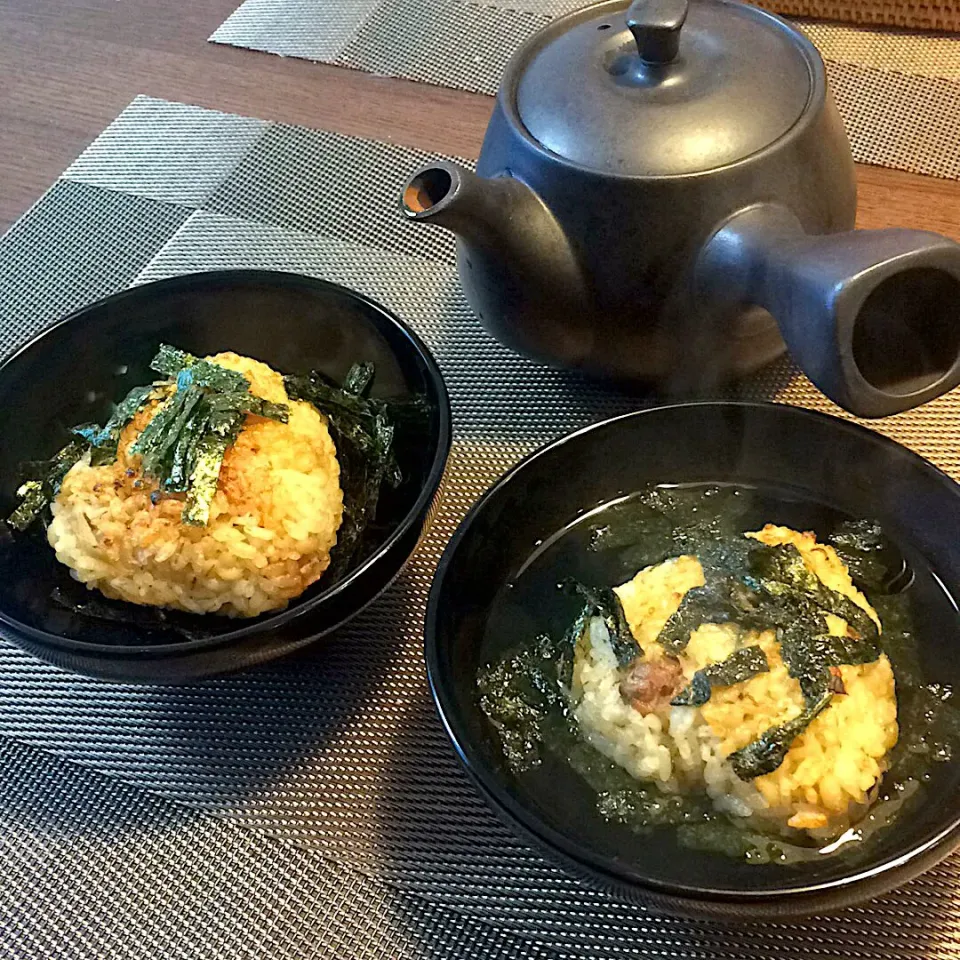 あさり釜めし焼きおにぎりの出汁茶漬け|モスグリーンさん