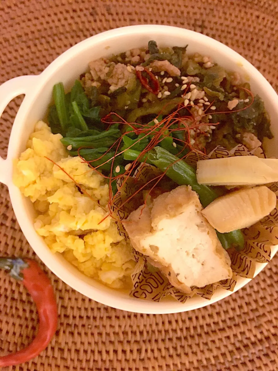 からあげビールさんの料理 お弁当にも◎ご飯が進む♪ピリ辛高菜そぼろ|あゆみさん