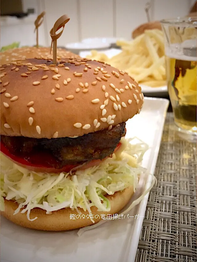 鰹のタタキの竜田揚げバーガー🍔|ケイさん