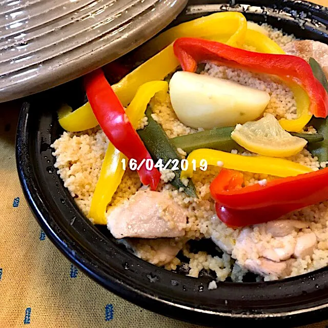 塩レモン鶏と野菜のクスクス|友さん