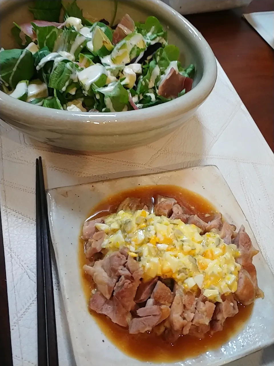 Snapdishの料理写真:小麦粉忘れたチキン南蛮|しんぎーさん