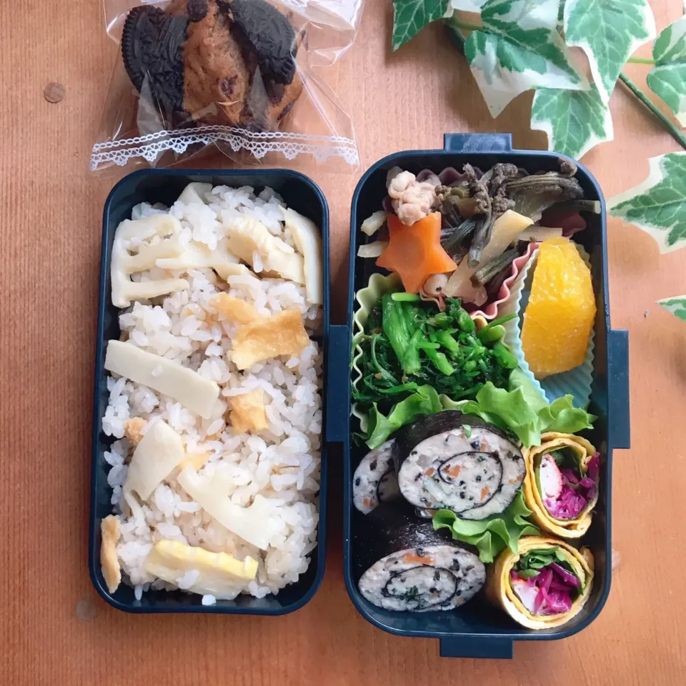 Snapdishの料理写真:娘弁当💓2019.4.16...♪*ﾟ
chiaki3ちゃんの料理 ❤️鶏ひき肉のくるくる海苔巻き🌀✨|ばろんさん