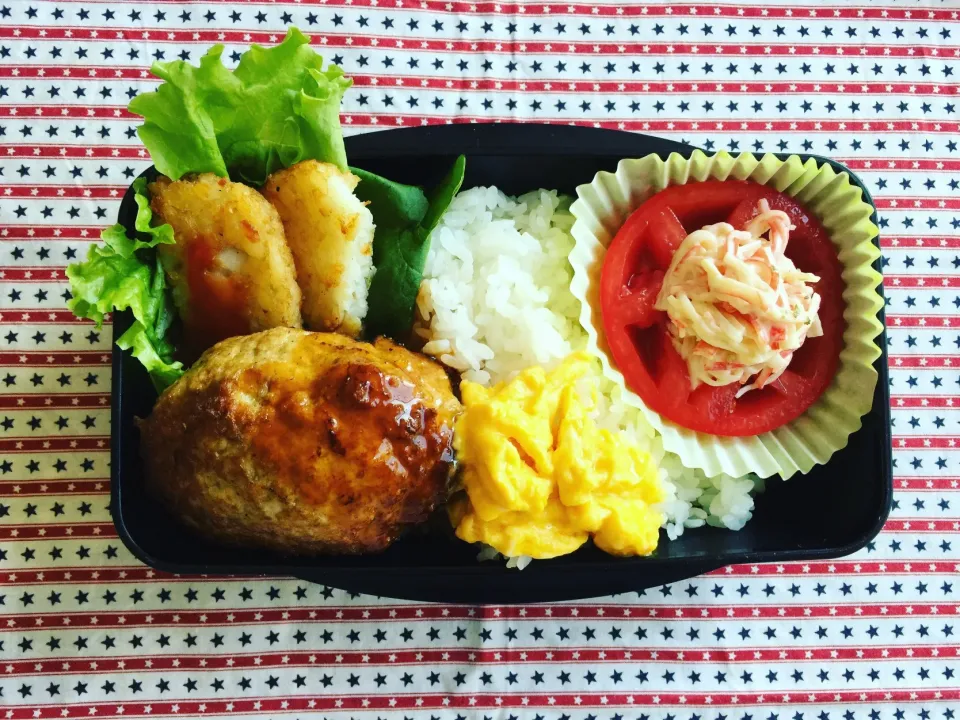 ポークハンバーグ弁当 #弁当記録|アチコさん