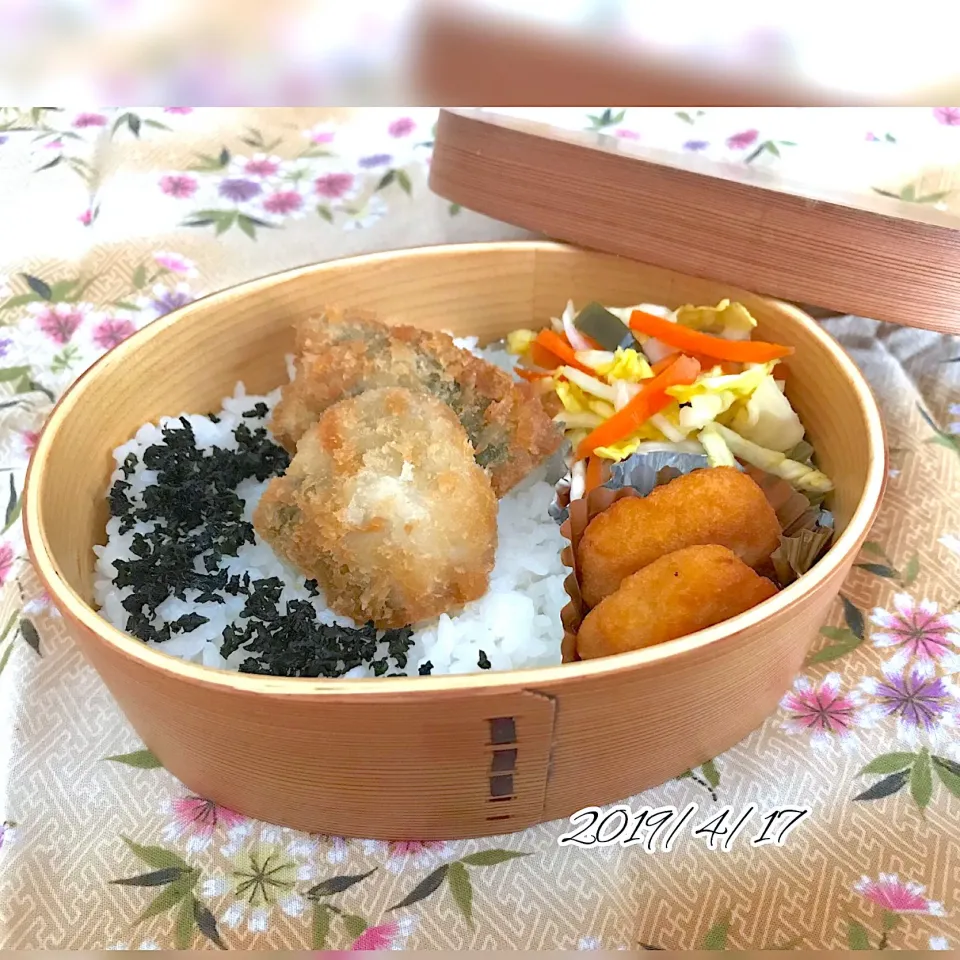 4/17鯵フライ弁当|のりまきさん