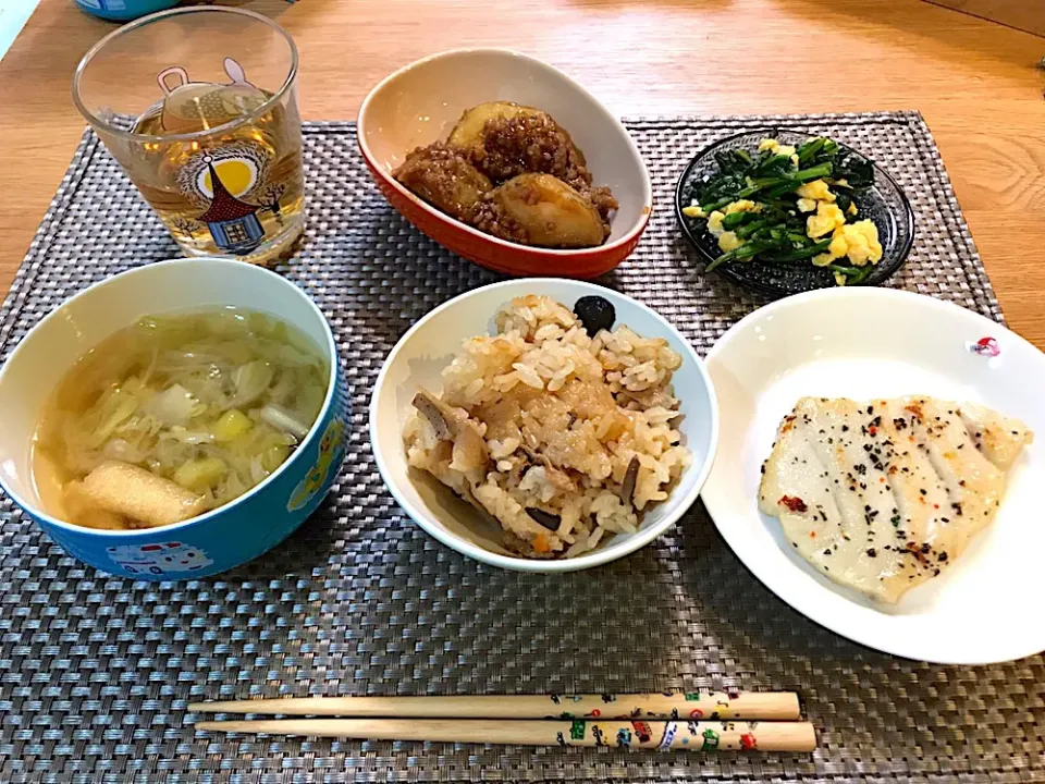 Snapdishの料理写真:晩ご飯 #ヤマモリ釜めしの素|みみりんさん