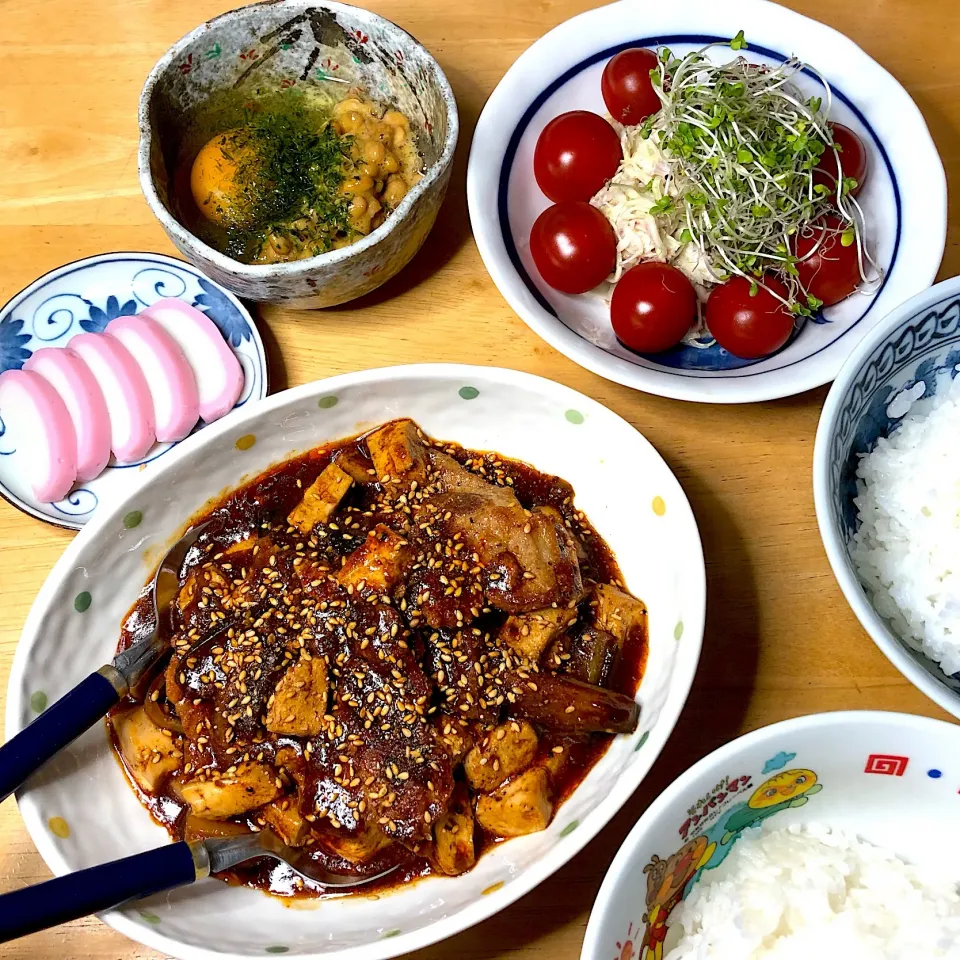 Snapdishの料理写真:焼肉麻婆豆腐茄子|Makokoさん