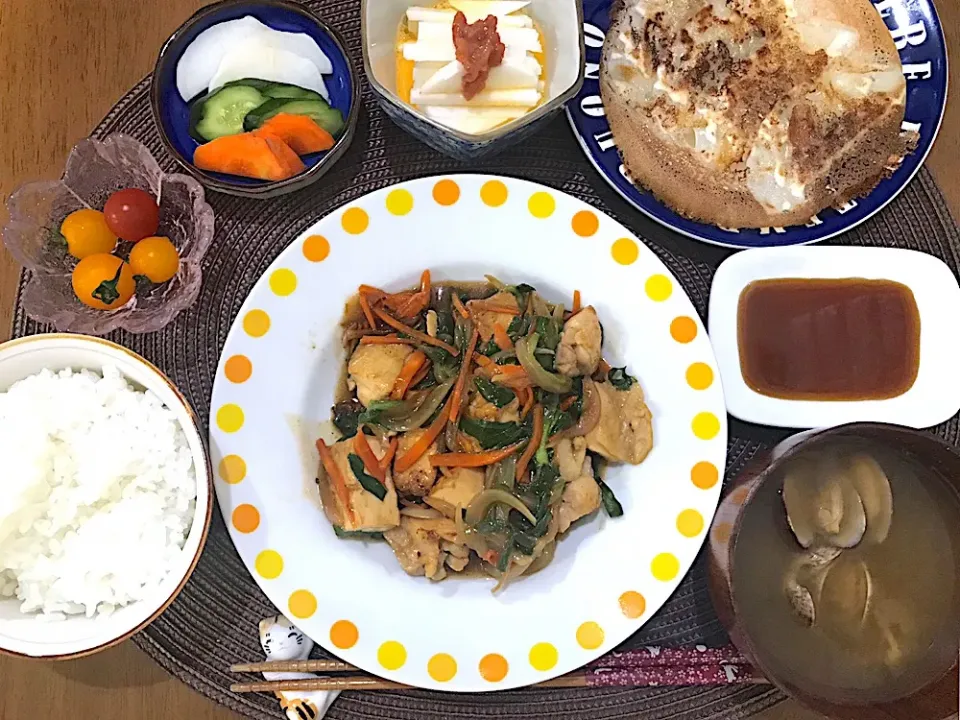 厚揚げと鶏の炒め物定食|ゆうかさんさん