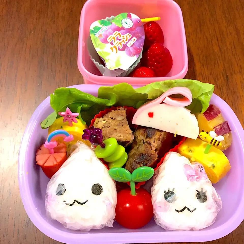 Snapdishの料理写真:しずくちゃん弁当 #ハンバーグ弁当|Ikuさん