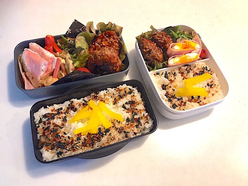 Snapdishの料理写真:4/18  旦那弁当＆息子弁当🍀|naaaaaaa♡さん