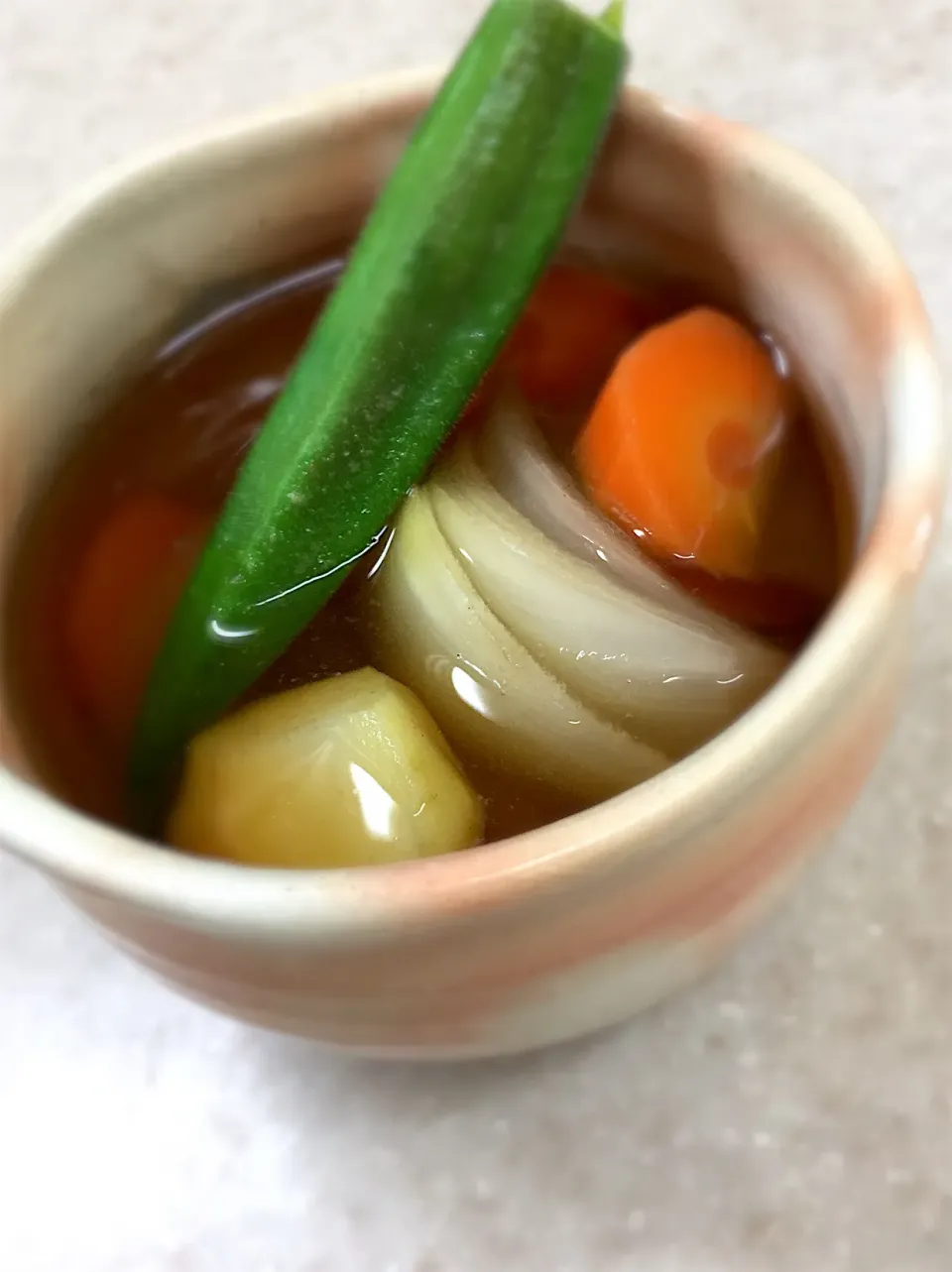 春野菜の煮物🌸
   🤠 春オクラ.新じゃが.新玉.人参🙌|ミーさん