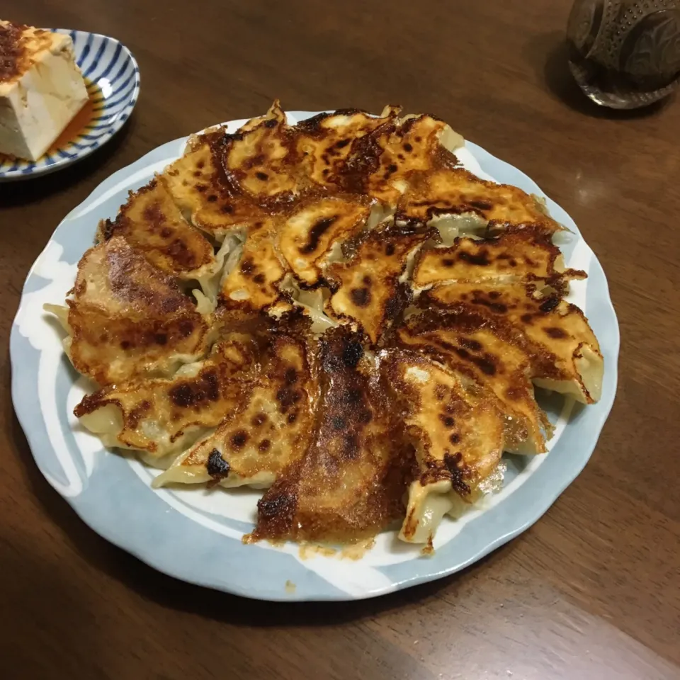 餃子でご飯モリモリ ビール🍺も進む〜♪|あっつさん