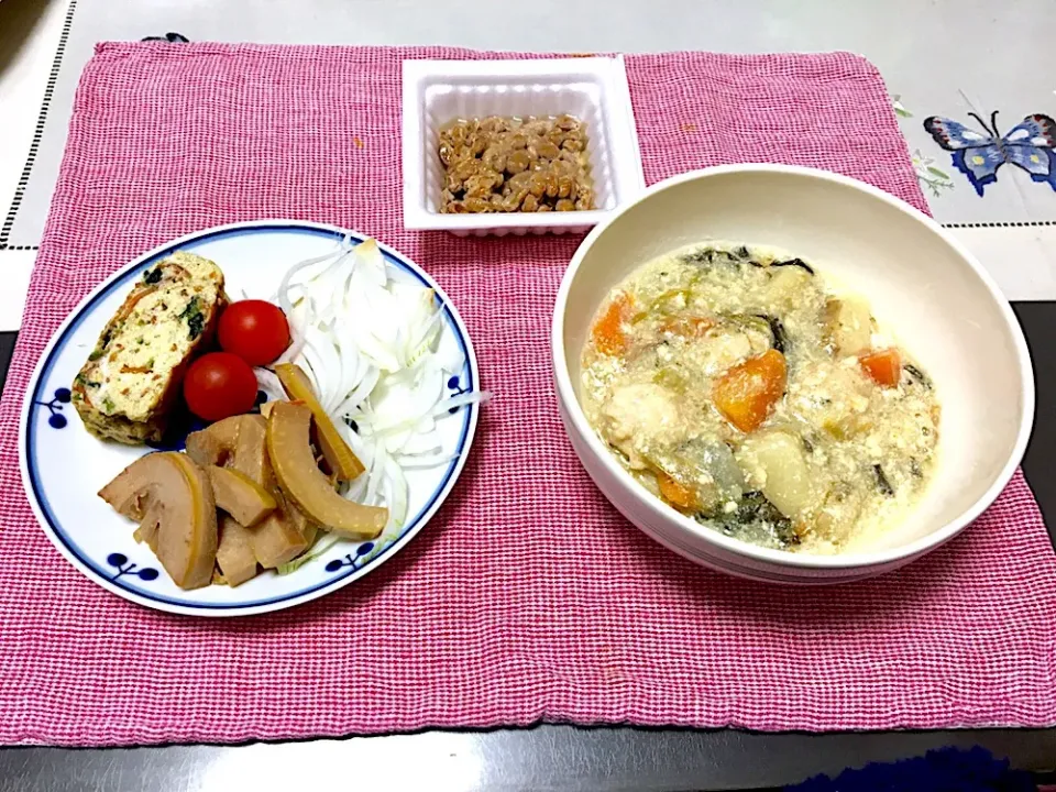 鶏団子の豆乳スープのご飯|みよさん