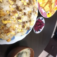 Snapdishの料理写真:納豆チャーハン|鶏肉たろうさん