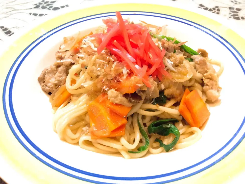 朝から焼うどん😋|アライさんさん