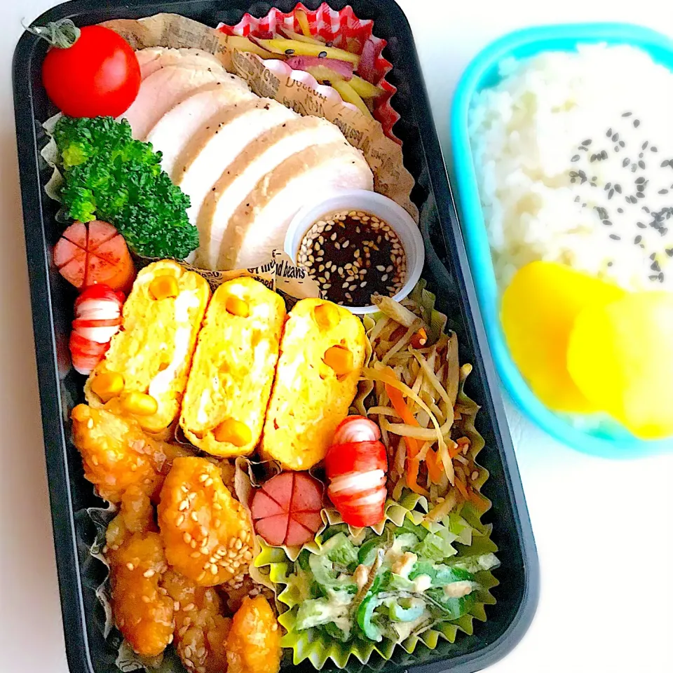 Snapdishの料理写真:鶏ハムの旦那弁当♡|ちぃさん