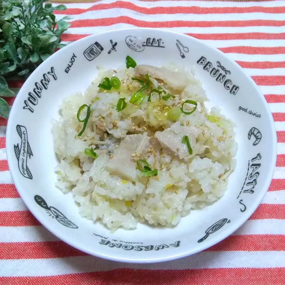 2019/04/20　ゆぅちゃんの豚肉とねぎ塩の炊き込みご飯♥|ちいたんさん