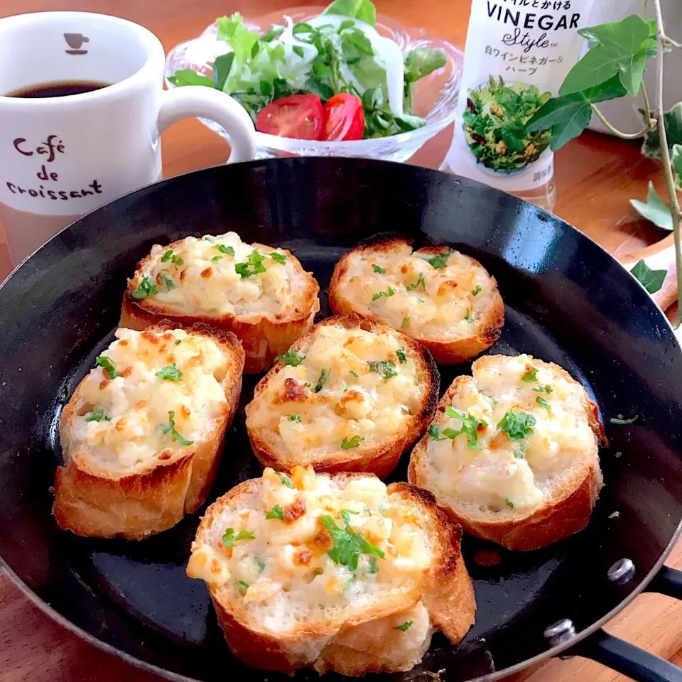 とんちゃまの料理❤️揚げない海老パン🥪🦐 つまり海老トースト #揚げない海老パン
#休日ブランチ|ばろんさん