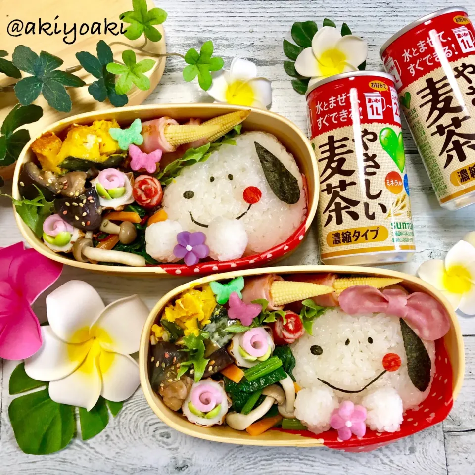 Snapdishの料理写真:スヌーピーおにぎり弁当|Akiyoෆ¨̮⑅さん