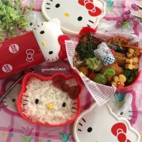 #キティちゃん弁当 #ねね弁 #娘弁  #キャラ弁 #デコ弁 #キティちゃん #花たまご