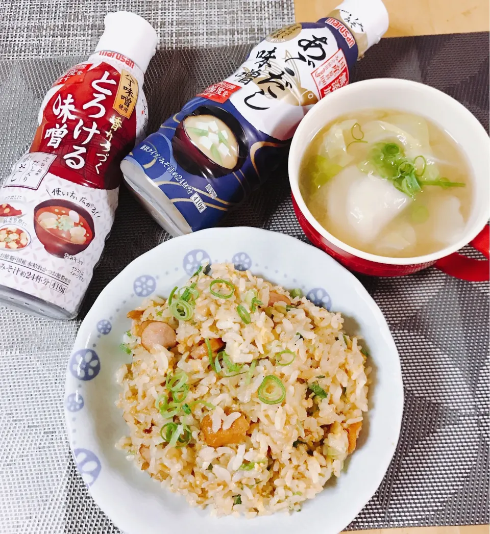 Snapdishの料理写真:納豆味噌チャーハン|よししさん