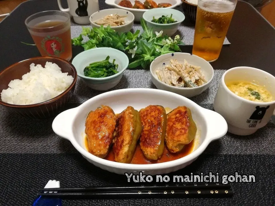 夜ご飯～ピーマンの肉詰め～|cookinyukoさん