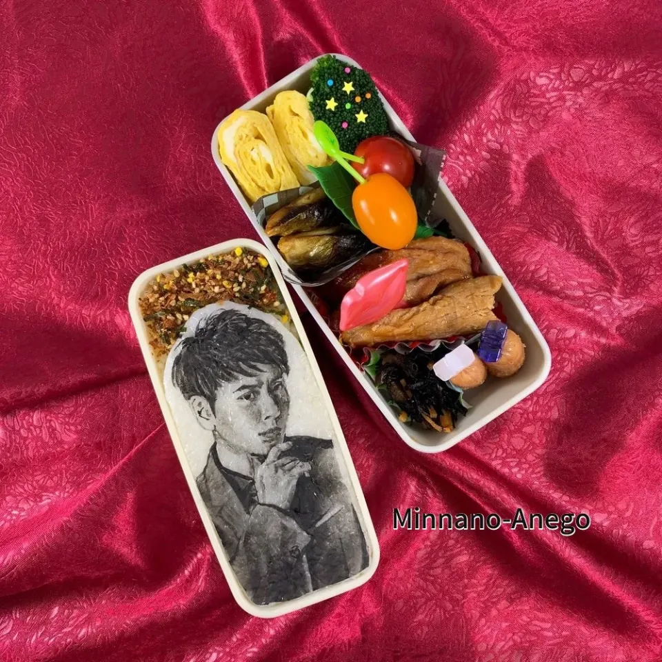 三代目 J SOUL BROTHERS from EXILE TRIBE『山下健二郎』弁当
 #オブラートアート 
 #オブアート 
 #似顔絵弁当|みんなのあねごさん