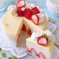 ホワイトチーズムースケーキ🍓