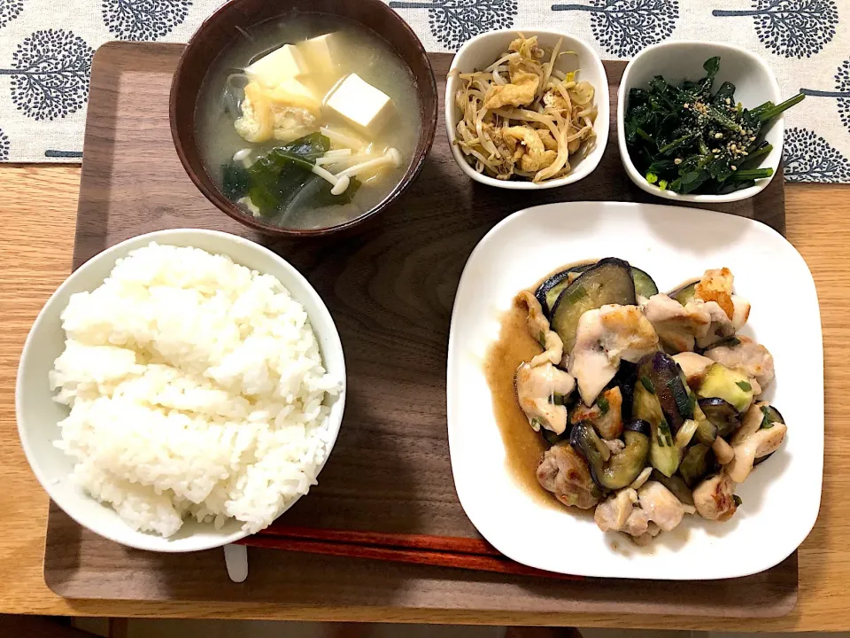 ナスと鶏肉のポン酢炒め|こはるさん