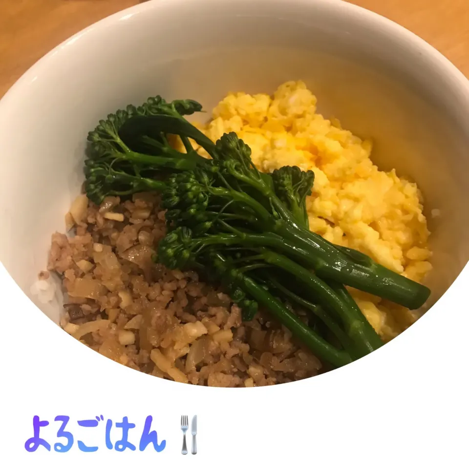 そぼろ丼#畑の野菜|ぶうぶうばるこさん