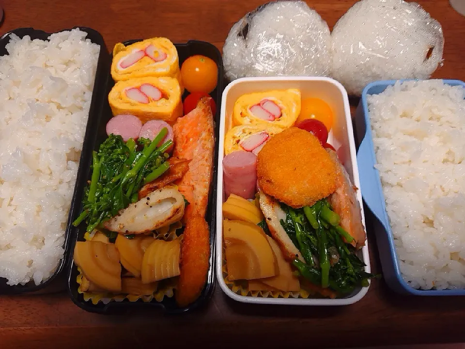 Snapdishの料理写真:娘と息子のお弁当|秀美«シュウビ»さん