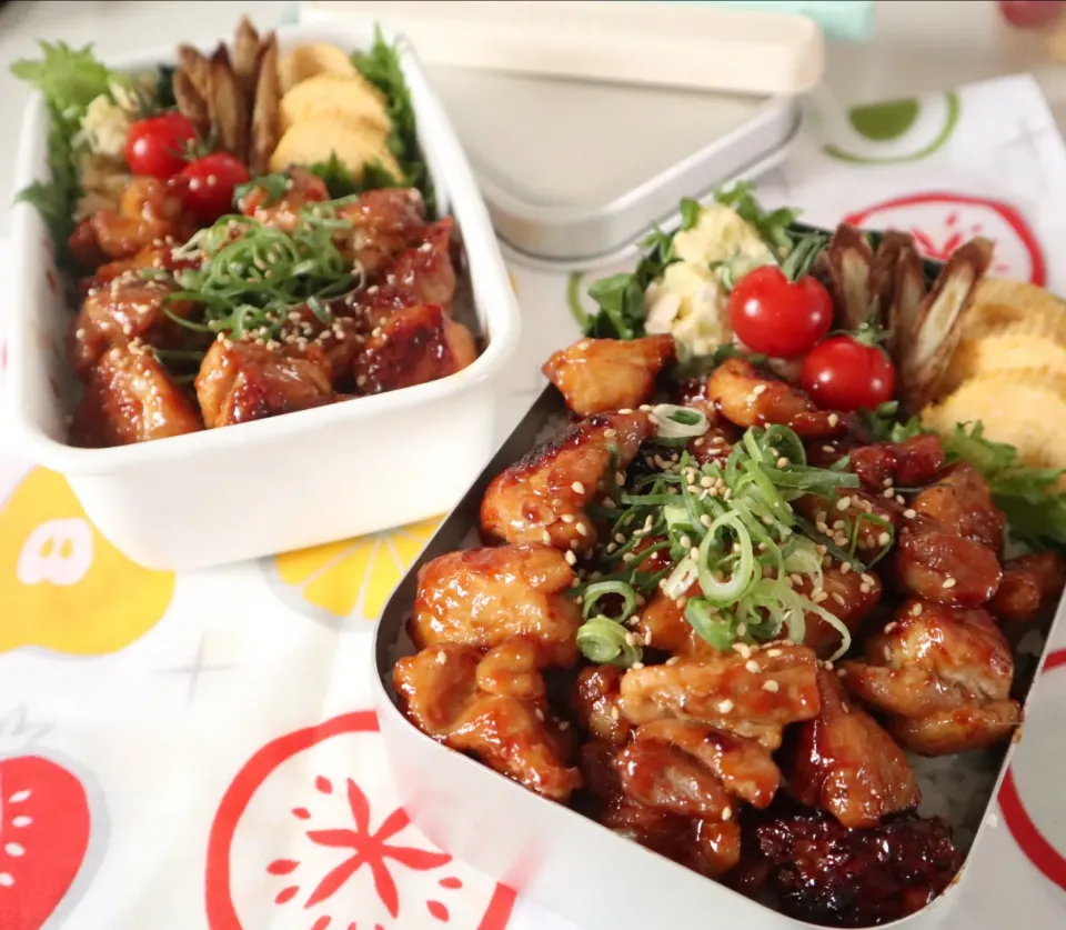 中学生男子年子弁当🍱
焼き鳥丼！|なかじー。さん