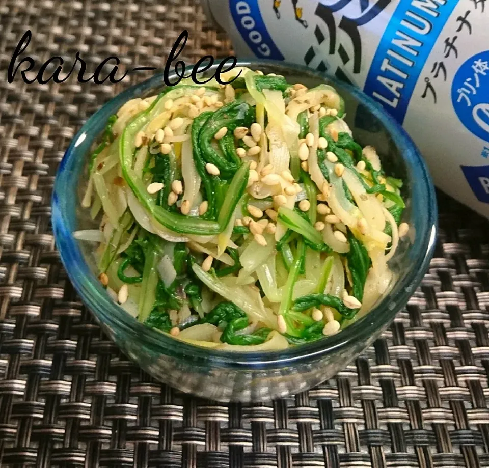 自分で茹でた時のお楽しみ♪たけのこの姫皮と水菜のしそ梅和え|からあげビールさん