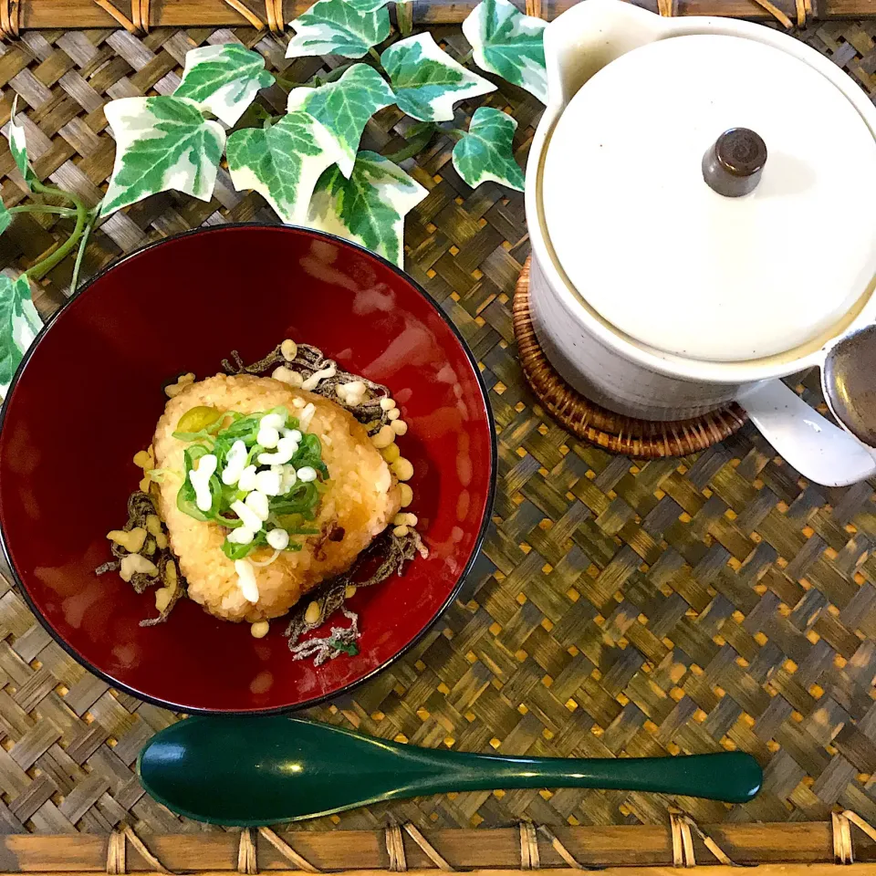 ヤマモリ 生姜香るあさり釜めし⇒焼きおにぎり茶漬け♪|sokatanさん