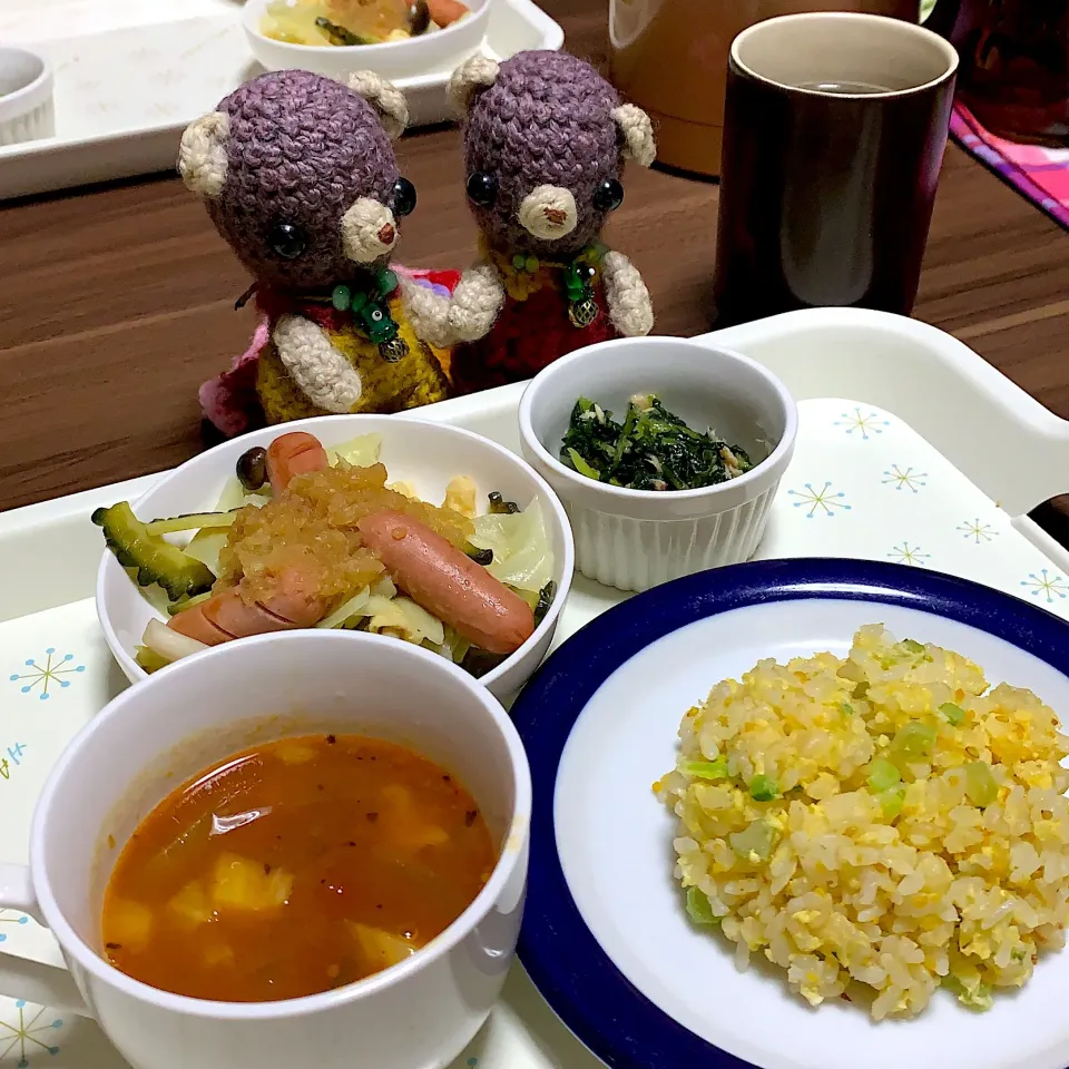 Snapdishの料理写真:毎度のごちゃっと晩ごはん(*'▽'*)|chagashiさん