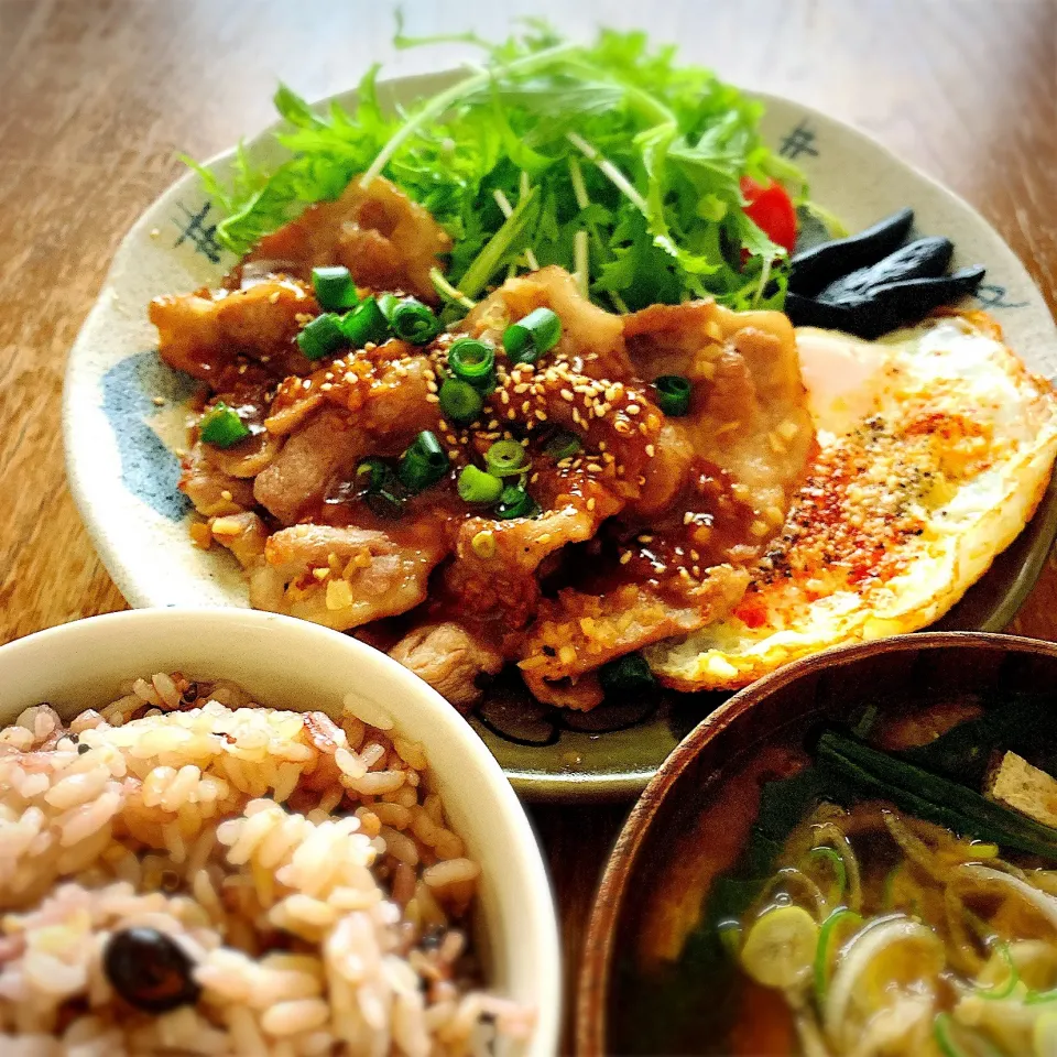 生姜焼き定食|プチテンよすさん