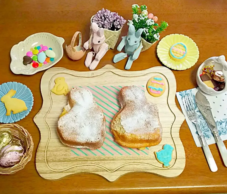 Snapdishの料理写真:うさぎのバターケーキ🐰🎵#イースター|とししいたけさん