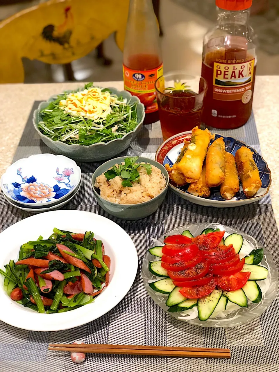 小松菜ソーセージバター
ささみチーズ春巻き
水菜とささみのサラダ🥗|Mayumiさん